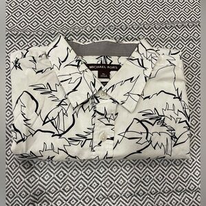 MICHAEL  KORS XL Waite relaxed fit printed shite with black piint